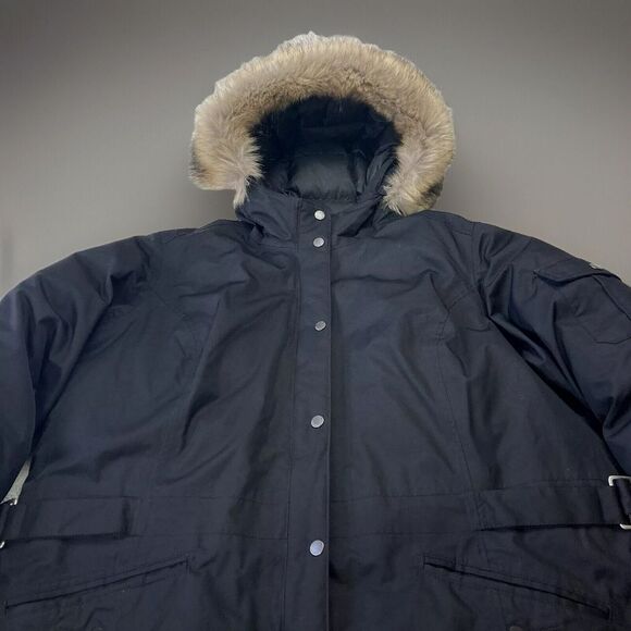 Eddie Bauer Weatheredge Parka Down Jacket Women 3X Black Quilted Faux Fur Trim - Picture 4 of 16